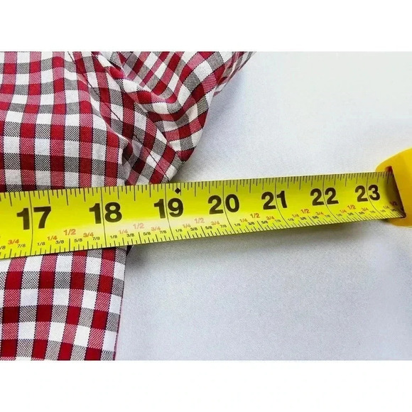 Zara Man Tailored Fit Size 15 Mens Red White Camel Color Spread Collar L/S Shirt - Picture 2 of 10